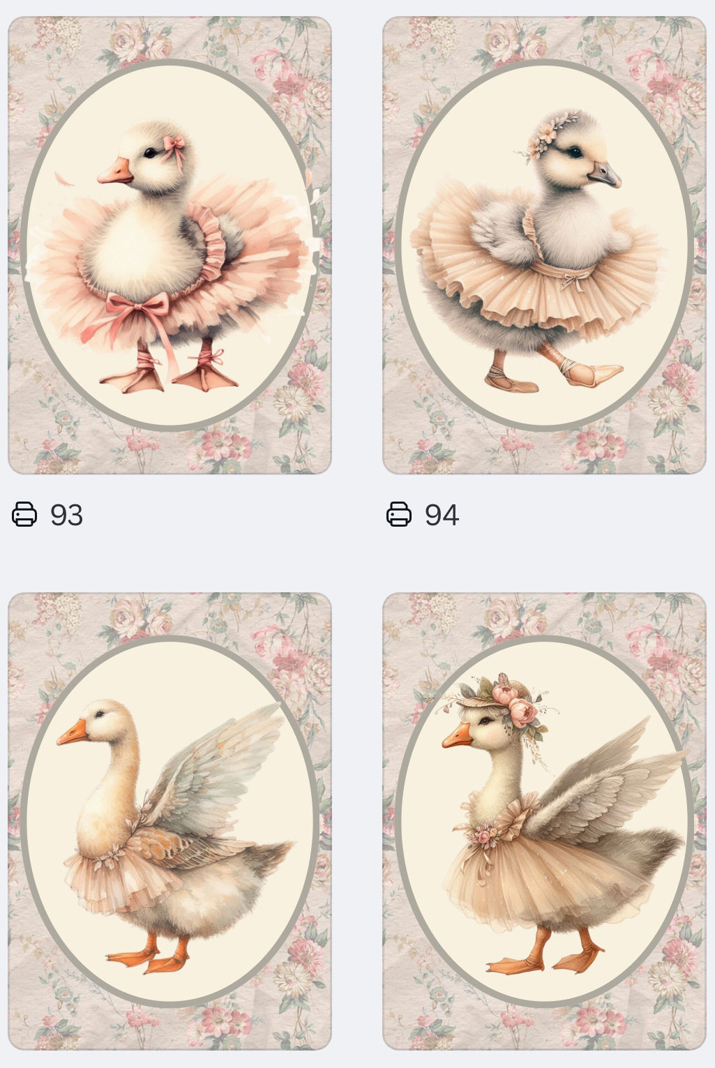Vintage Floral Wallpaper Animal Wall Art