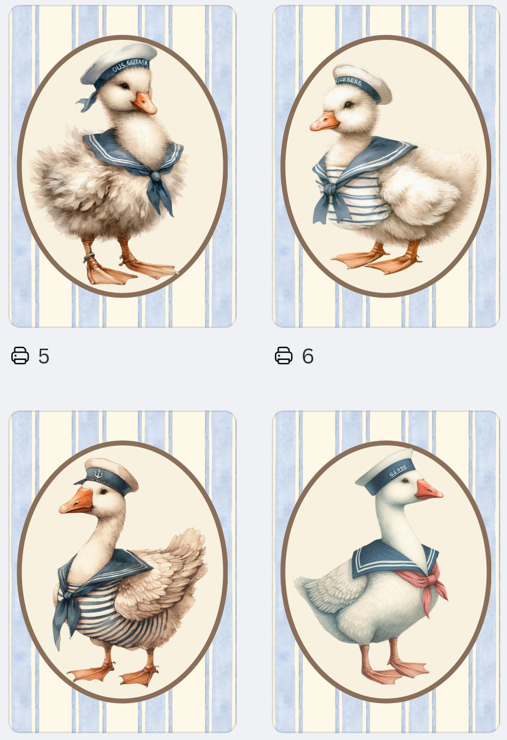 Vintage Wide Stripe Animal Wall Art