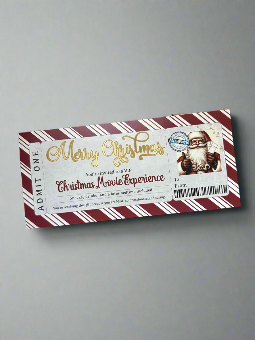 🎅🎬 Retro Movie Night Ticket ✨🍿