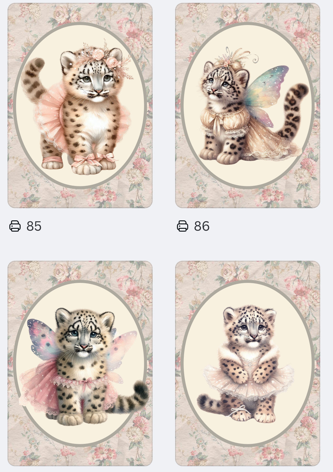 Vintage Floral Wallpaper Animal Wall Art