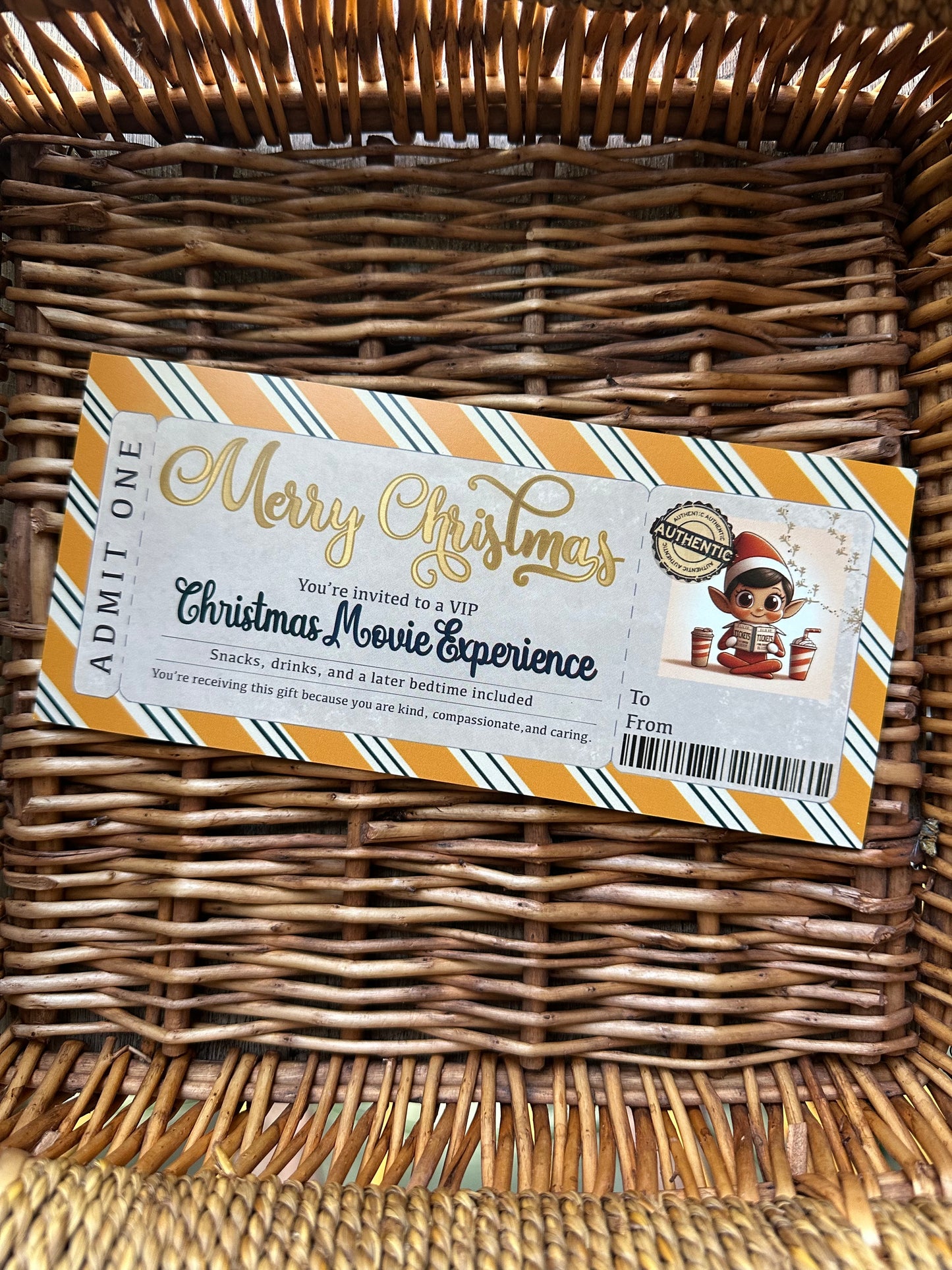ππ¬ Retro Elf Movie Night Ticket β¨π§