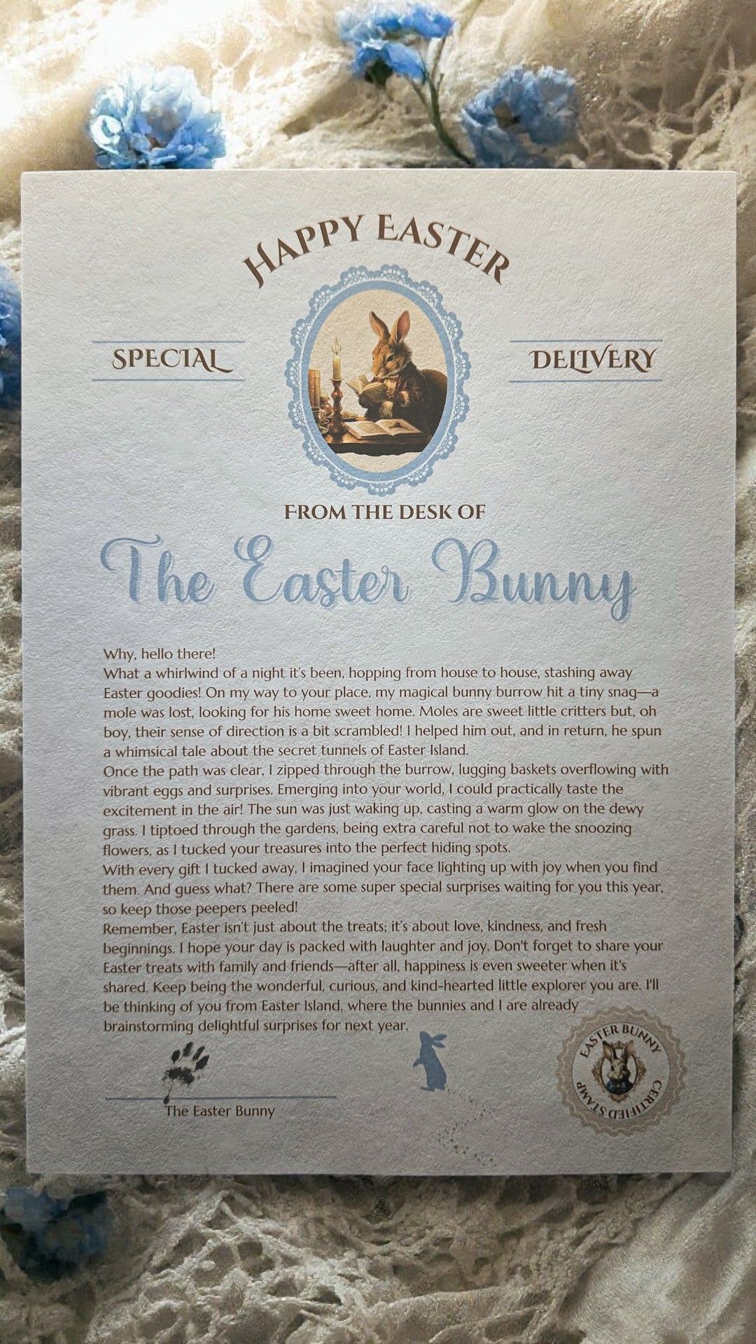 π°π Vintage Blue Easter Letter ππ°