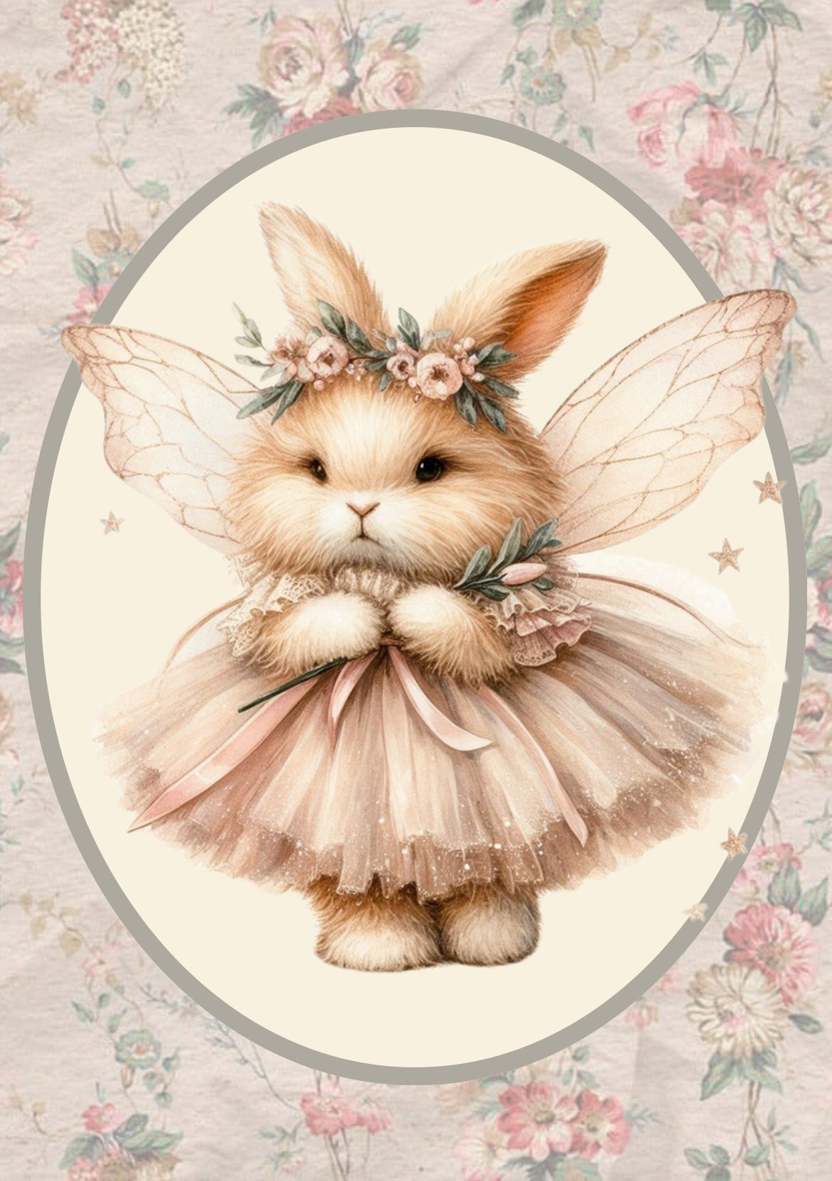 Vintage Floral Wallpaper Animal Wall Art