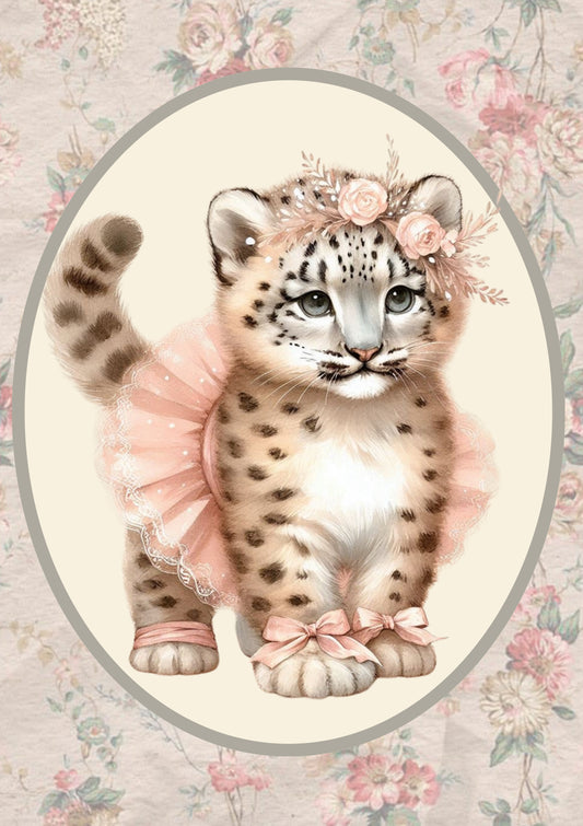 Vintage Floral Wallpaper Animal Wall Art