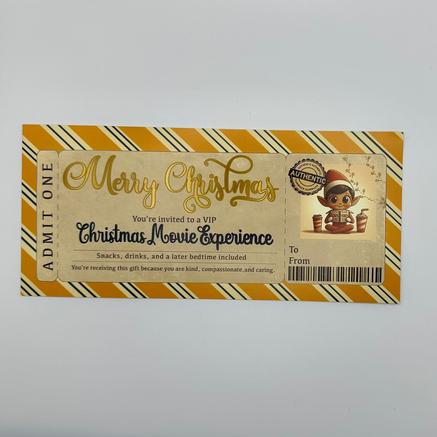 🎄🎬 Retro Elf Movie Night Ticket ✨🧝