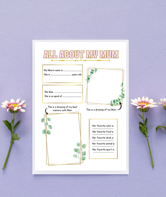 🌿✨ Mother’s Day Gold & Eucalyptus Worksheets – Digital Download ✨💛 D